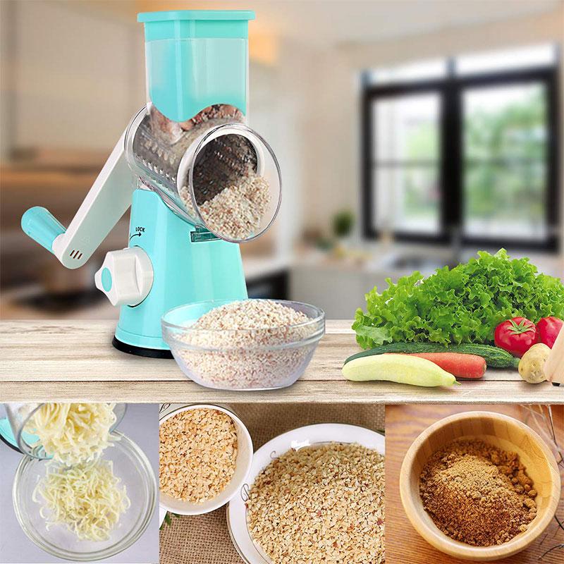 Rotary Vegetable Grater | Drum Shredding Blades | Stable Non-Slip Suction Base | SliceCraft