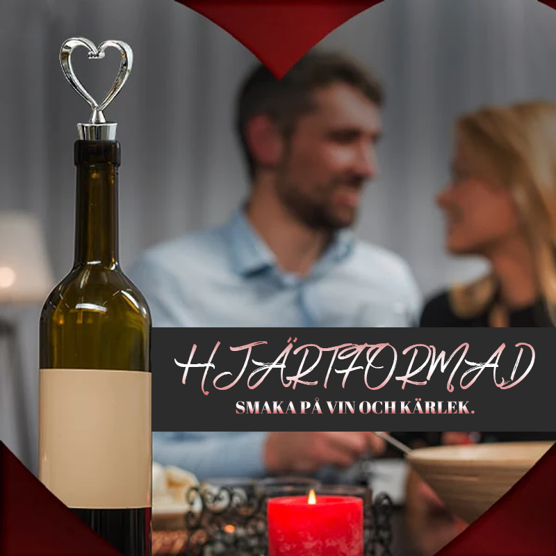 Wine Stopper in Heart Shape with Rubber Seal