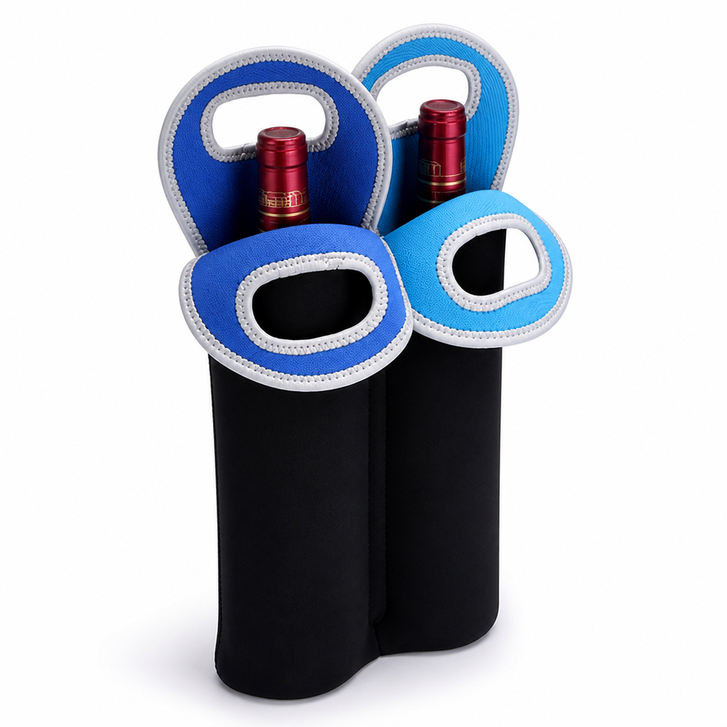 Insulated Neoprene Dual-Bottle Wine Carrier (Holds Two 750ml)