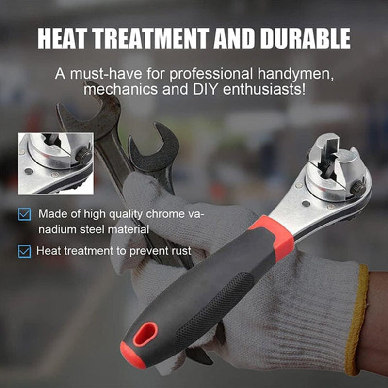 Chrome Vanadium Steel Ratchet Wrench with Adjustable Features