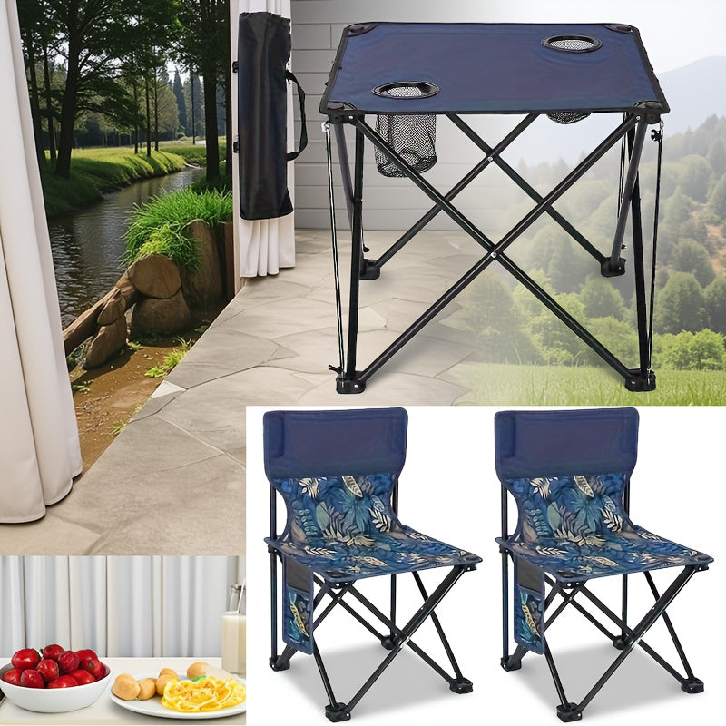 Compact Outdoor Furniture Set with Metal Frame and Oxford Fabric