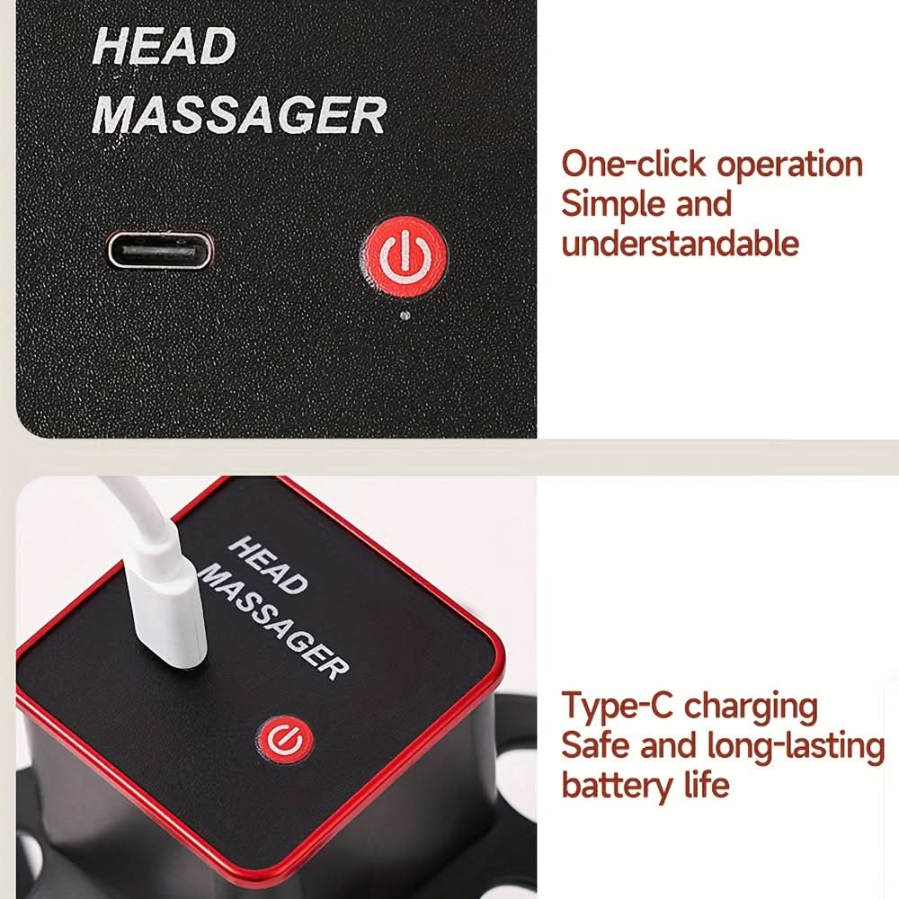 Electric Scalp Massager with Octopus Claw Design for Relaxation and Vibration