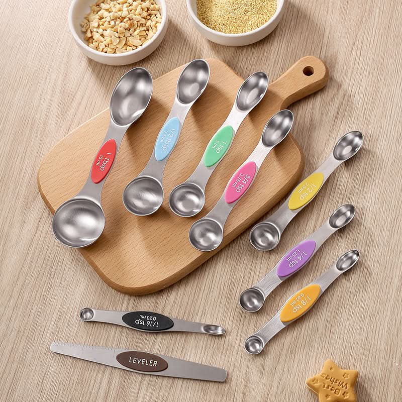 Set of Magnetic Measuring Spoons in Stainless Steel