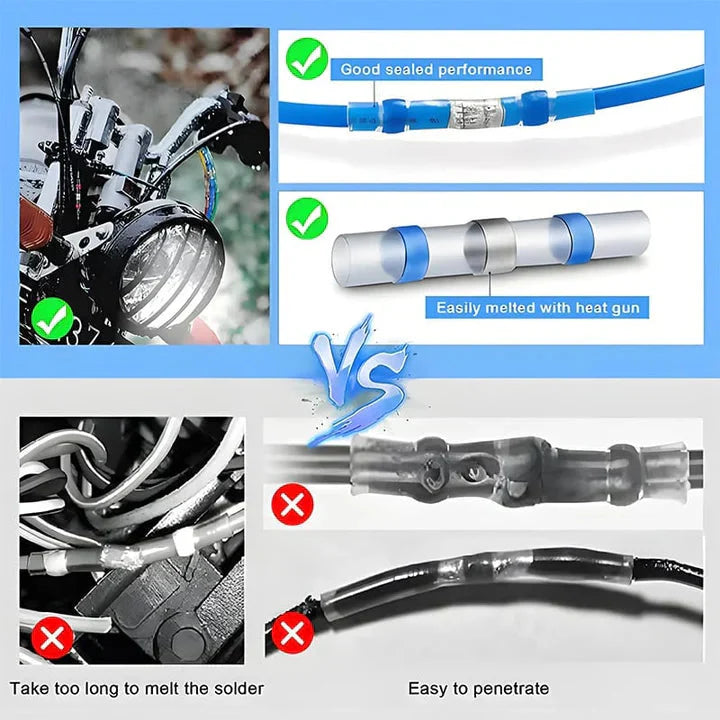 50-Pack Heat Shrink Solder Connectors – Waterproof IP67 | 4 Sizes
