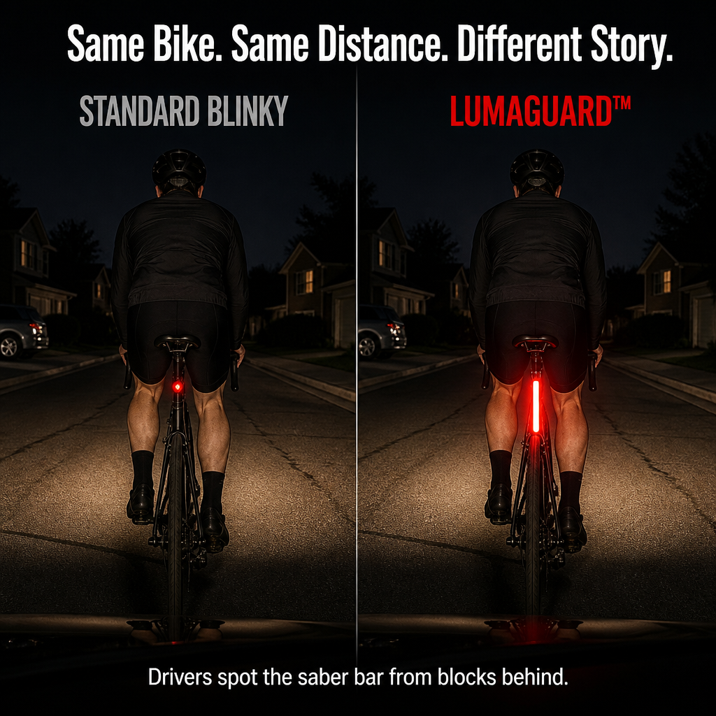 LumaGuard™ — Transform Your Seatpost Into a Radiant Saber Drivers Won't Overlook