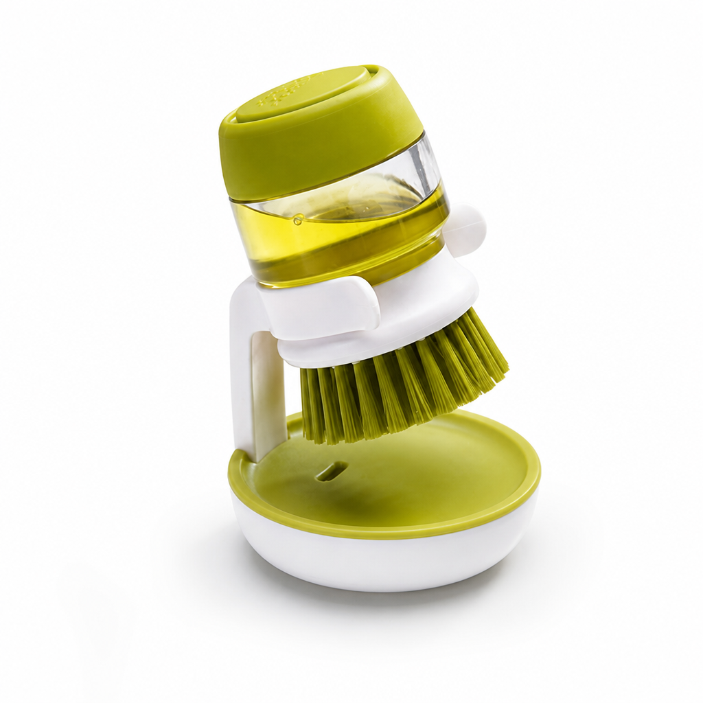 Integrated Refillable Soap Dish Brush (Detachable Drip Stand)