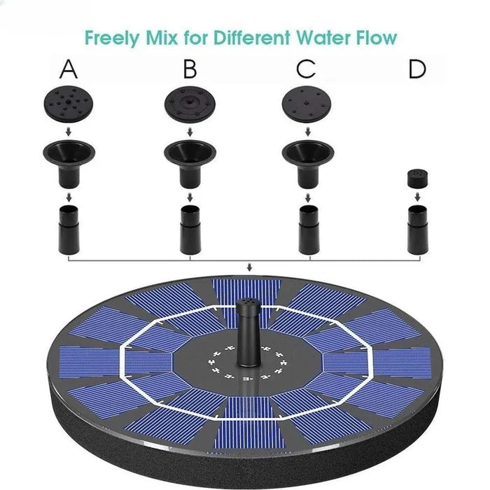 Garden and Pond Solar Fountain with Four Different Nozzles