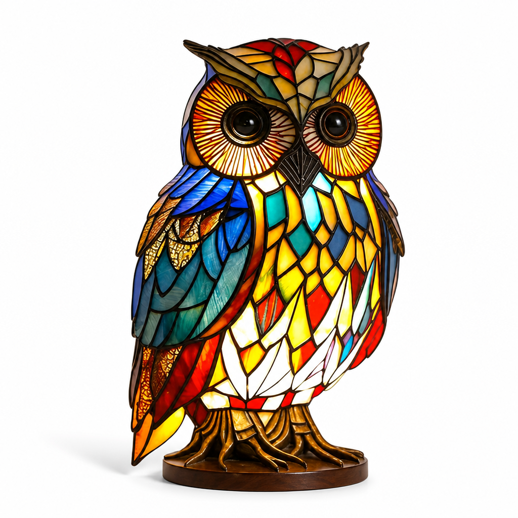 Colorful Stained Glass Animal-Print Table Lamp (20 Styles)