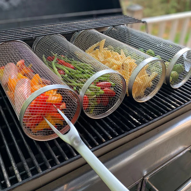 BBQ Cooking Basket | 360° Swivel | Even Heating | Stainless Steel Construction | GrillMaster