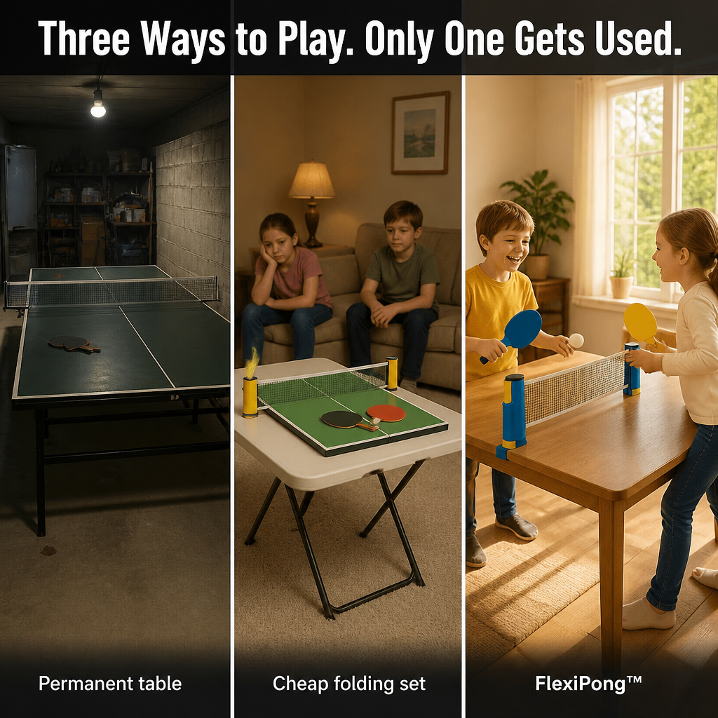 FlexiPong™ — Transform Any Table into a Ping Pong Arena in 30 Seconds
