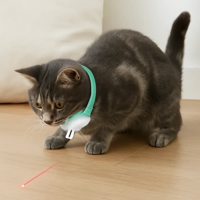 Adjustable Automatic Laser Collar for Cats – Available in Green or Pink