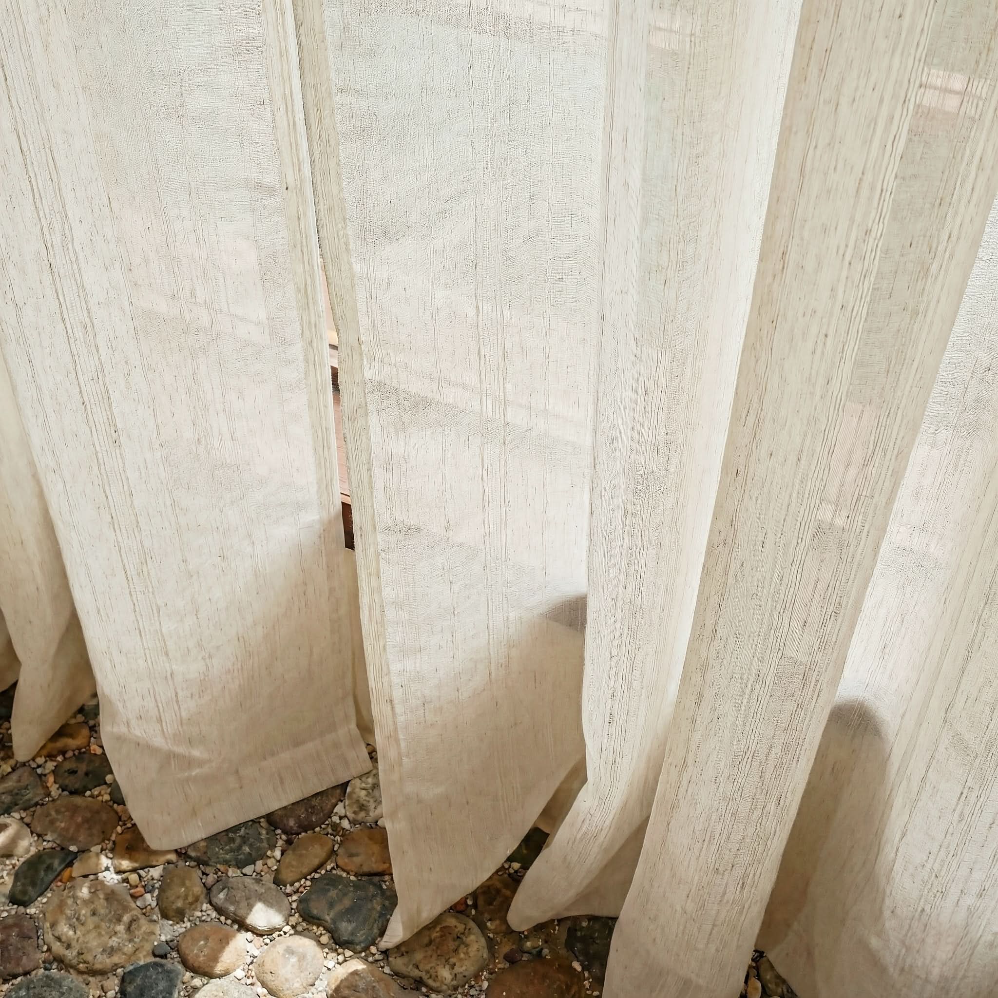 Outdoor Sheer Curtains in Faux Linen for Boho Patio Privacy