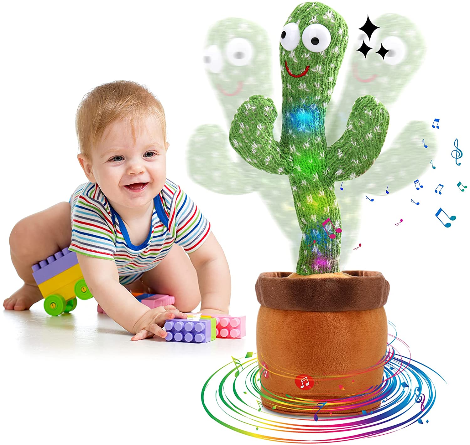 Musical Cactus Toy with LED Lights