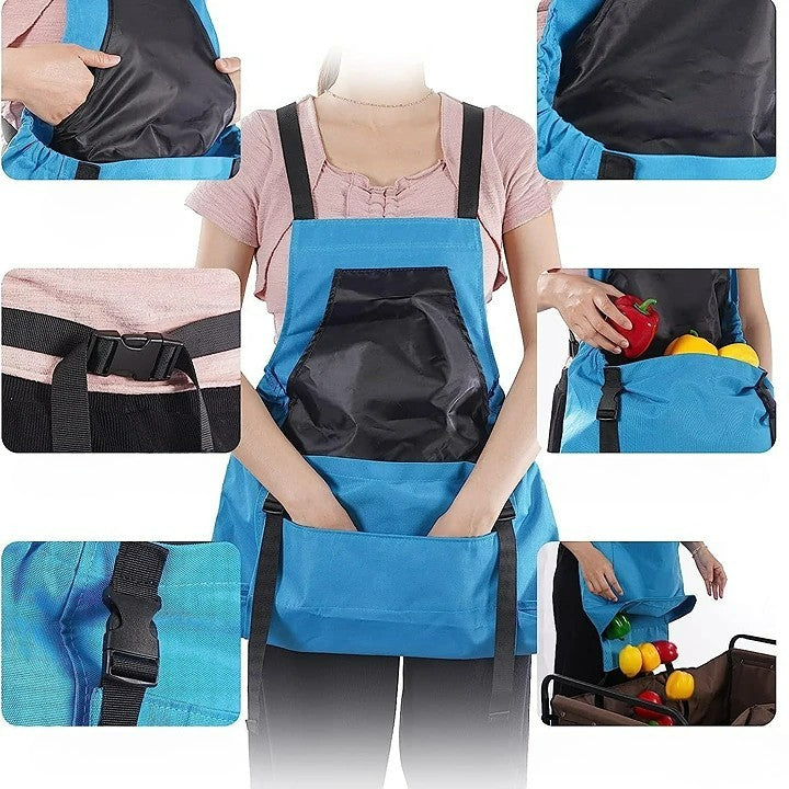 Adjustable Waist Garden Apron with Cross Back Straps and Oxford Material