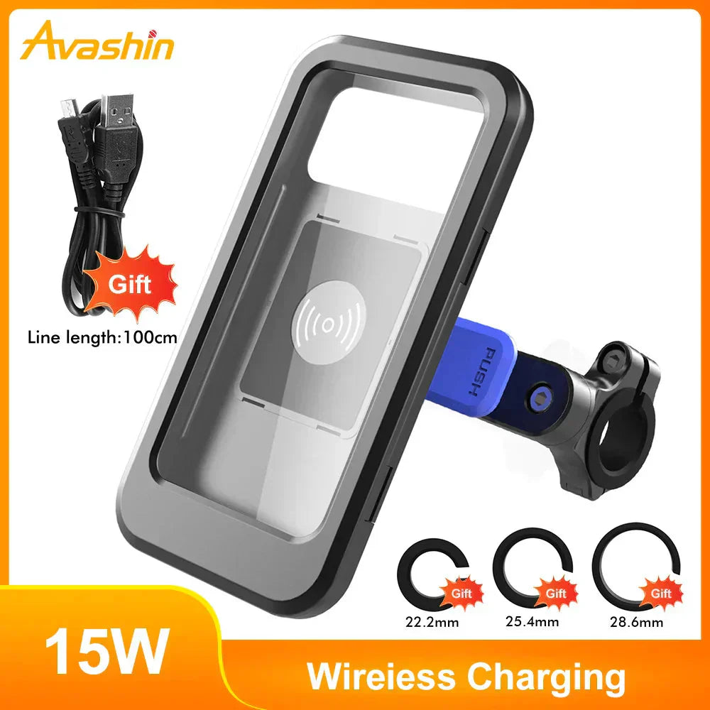 Wireless Charging Bicycle Phone Mount – Waterproof Design