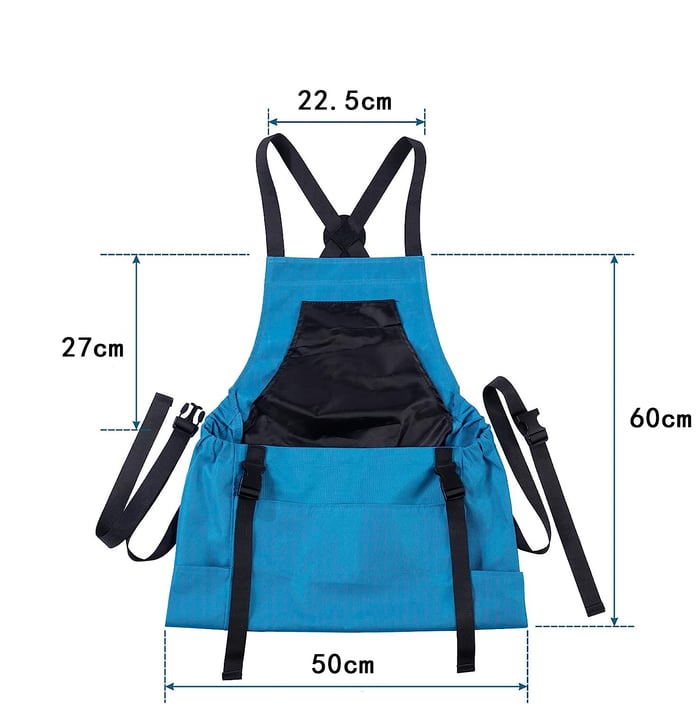 Adjustable Waist Garden Apron with Cross Back Straps and Oxford Material
