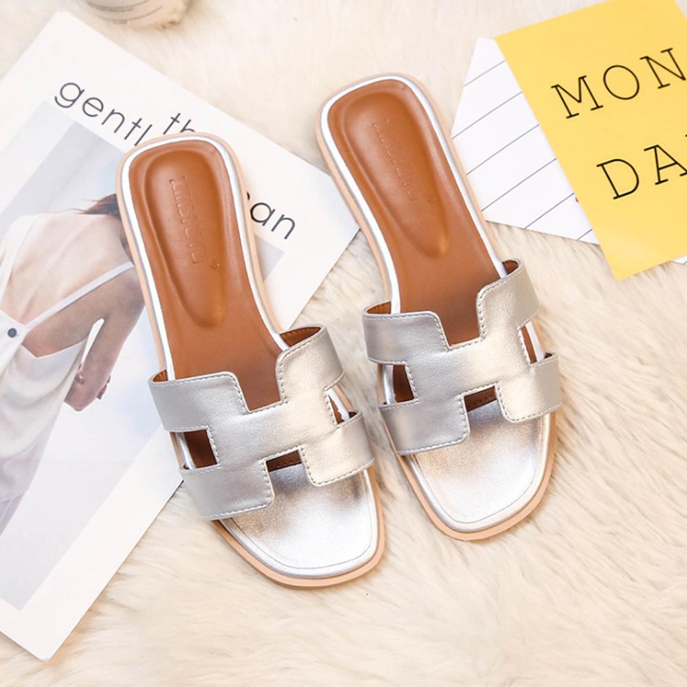 Soft Flat Sandals with H-Strap for Women – Comfortable Slippers for Home and Beach