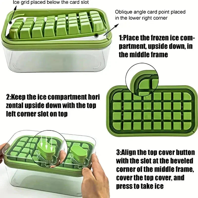 Ice Tray Set with Lid and Storage Box