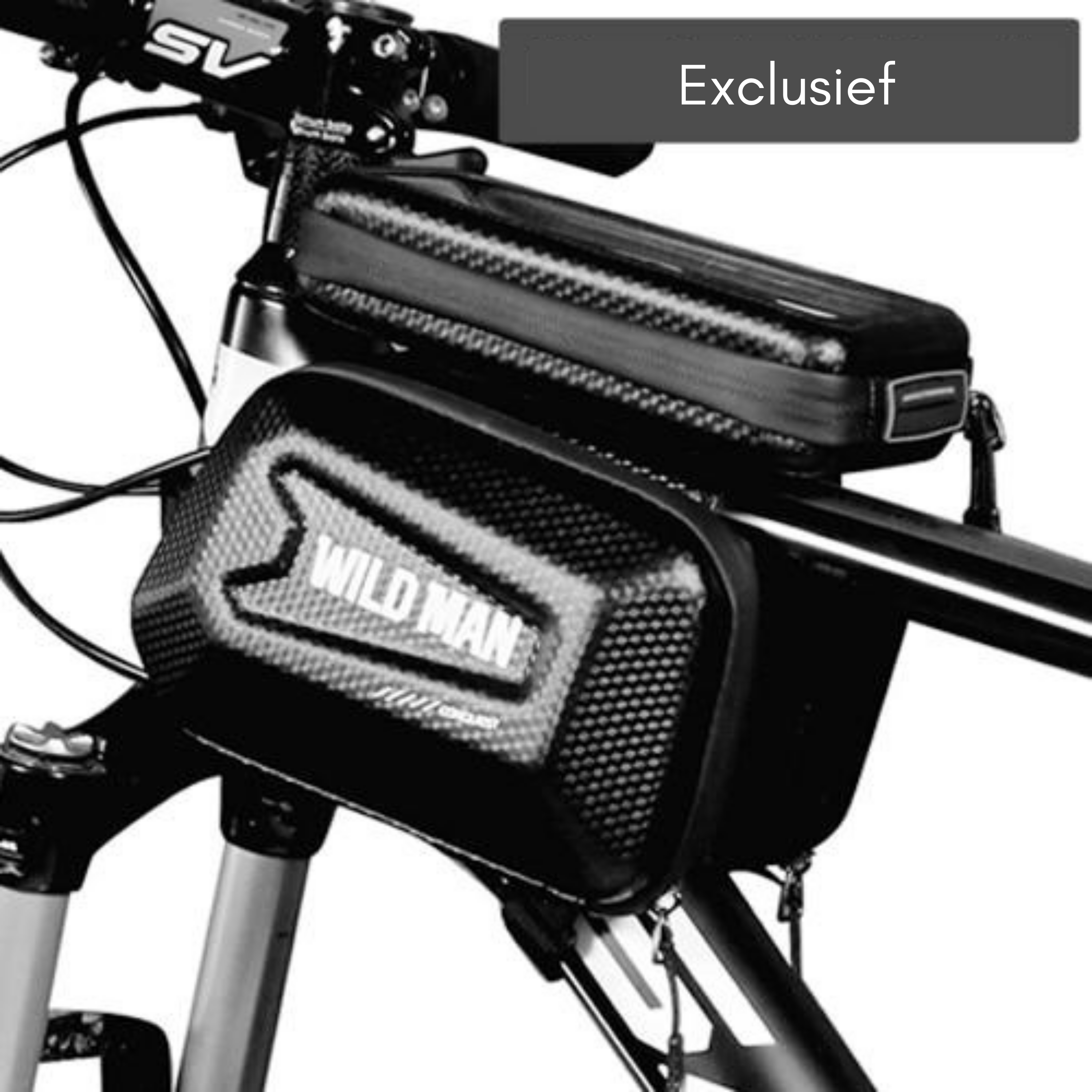 Bike Frame Bag with Waterproof Hardcase – Touchscreen Window & Headphone Port