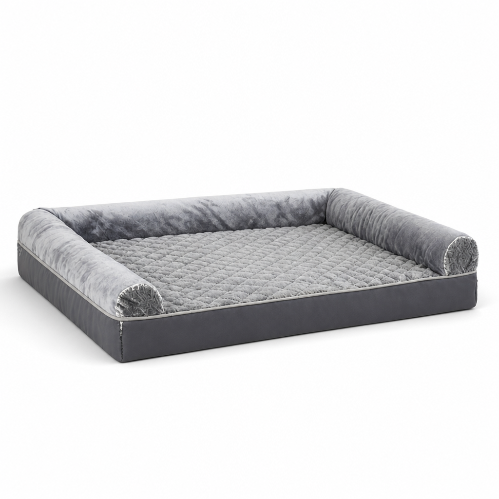 Orthopedic Bolstered Dog Bed (Removable Washable Cover)