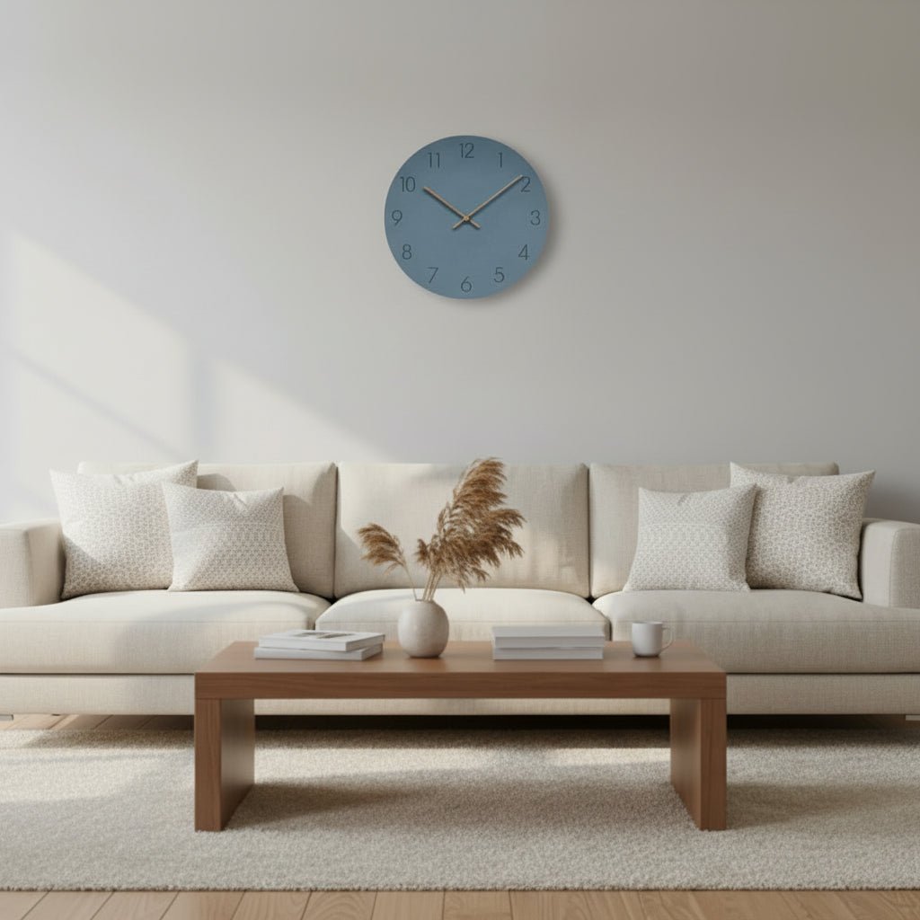 Scandinavian Style Wall Clock – MDF Frame with Walnut Clock Hands