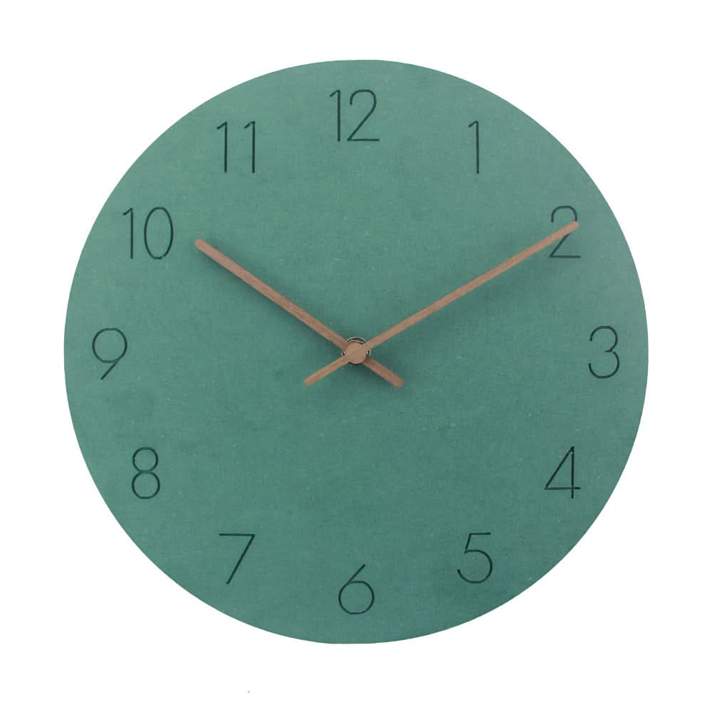 Scandinavian Style Wall Clock – MDF Frame with Walnut Clock Hands
