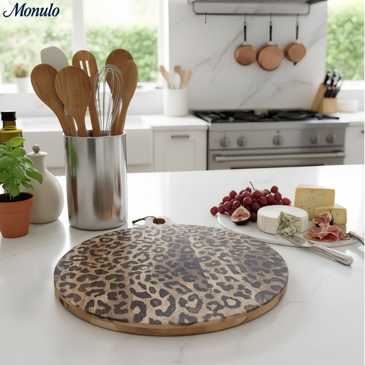 Scandinavian Style Wooden Serving Board Set - Round & Square Sapele