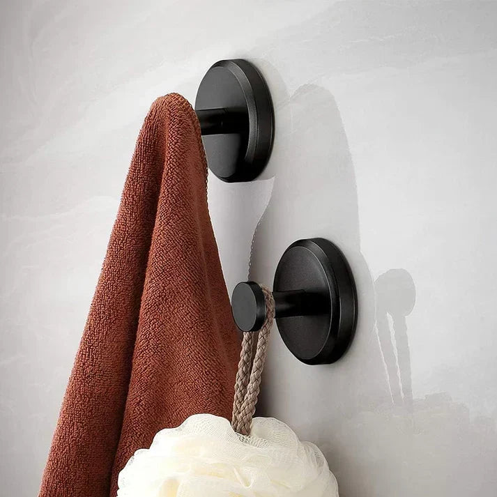 Adhesive Towel Hanger for Wall Mounting | Stainless Steel | Black, Silver, Gold | 5.5×5.5×5.6 cm