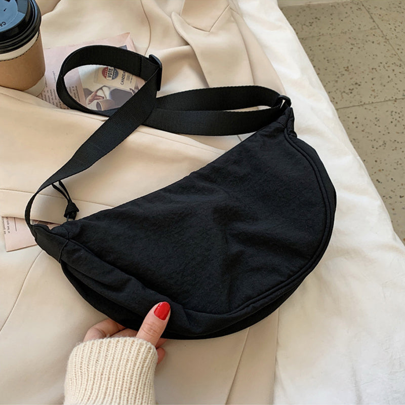 Adjustable Strap Half-Moon Shaped Shoulder Bag