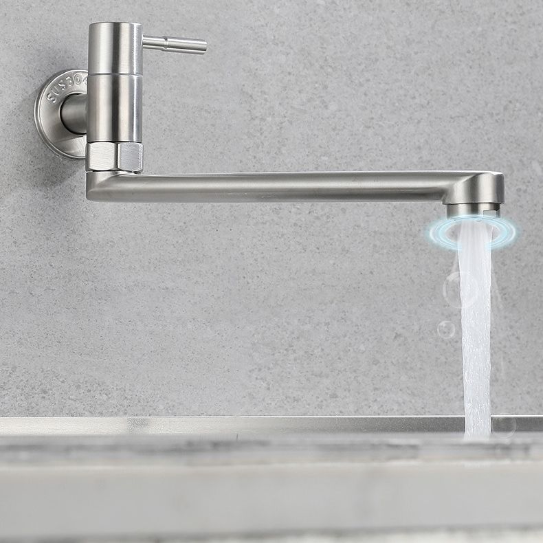 Wall-Mounted Stainless Steel Swivel Faucet – Single-Handle Pot Filler for Kitchen