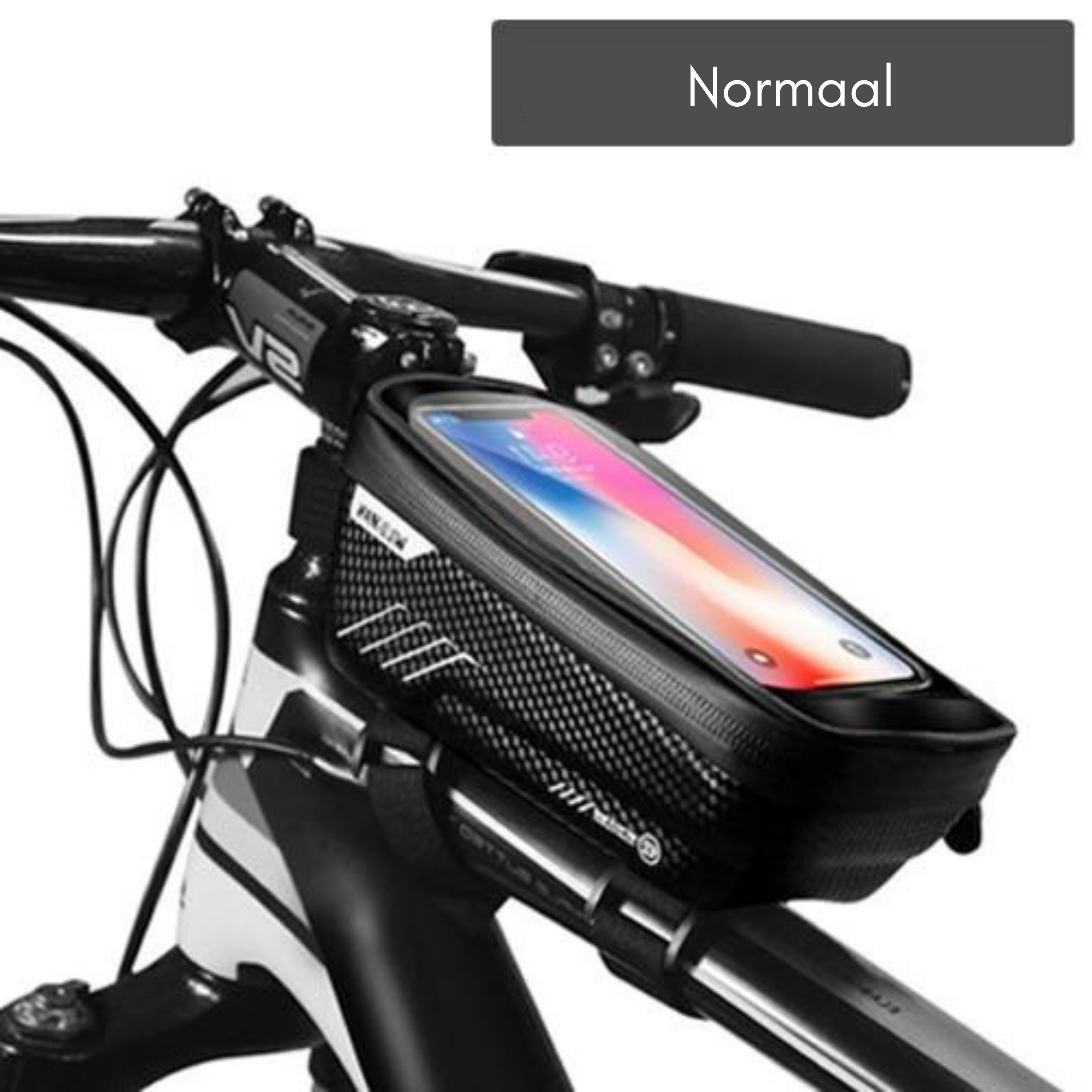 Bike Frame Bag with Waterproof Hardcase – Touchscreen Window & Headphone Port