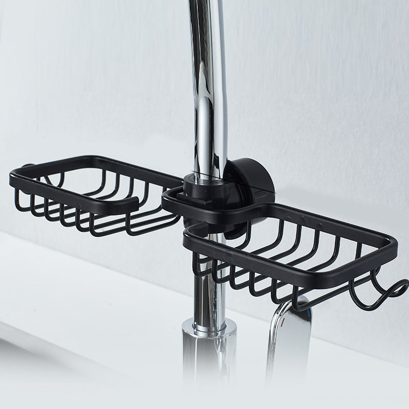 Rustproof Shower Caddy for Soap and Shampoo – Wall-Mounted Aluminum Shelf in Silver or Black