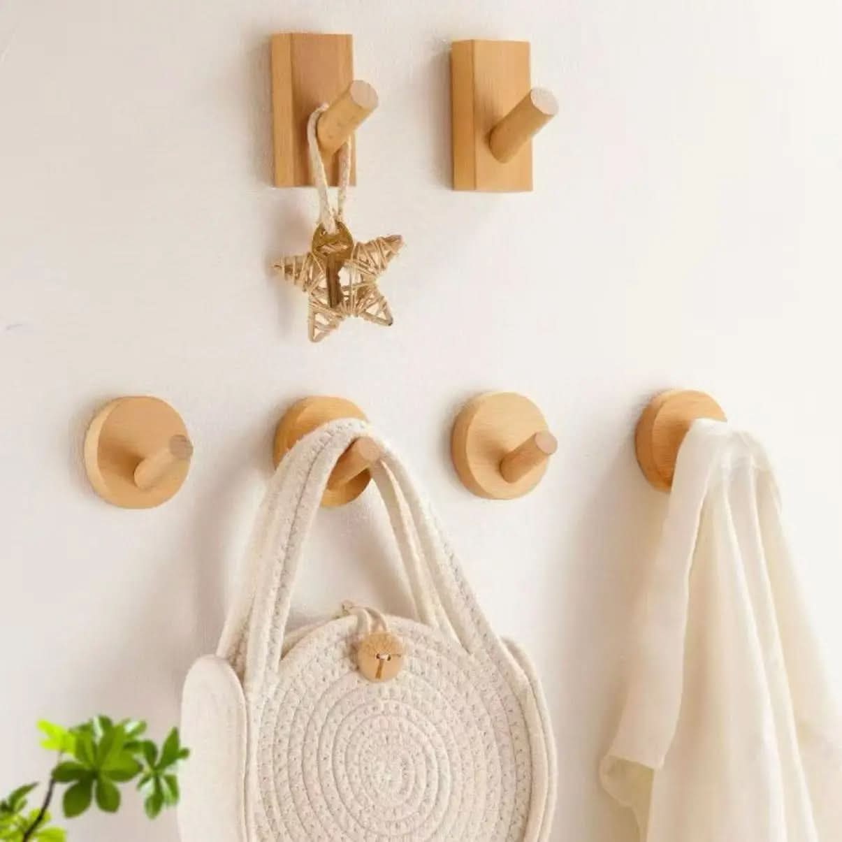 Nordic Style Wooden Wall Hook for Home Decor