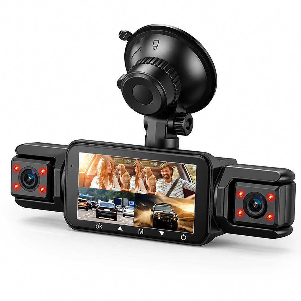 4-Camera Wireless Night Vision Dash Camera System (WiFi & Parking Monitor)