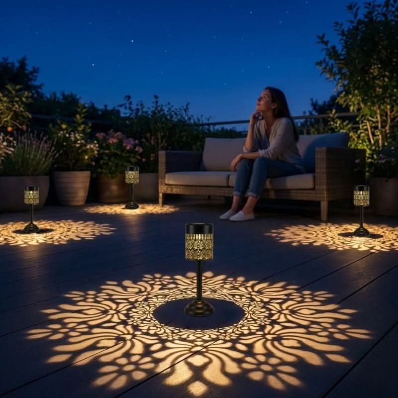 Solar-Powered LED Garden Lamp in Peony Flower Design for Outdoor Use