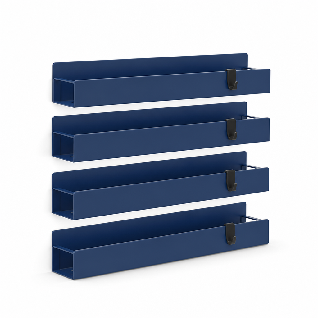 Space-Saving Magnetic Powder-Coated Spice Rack Set (Set of 4)
