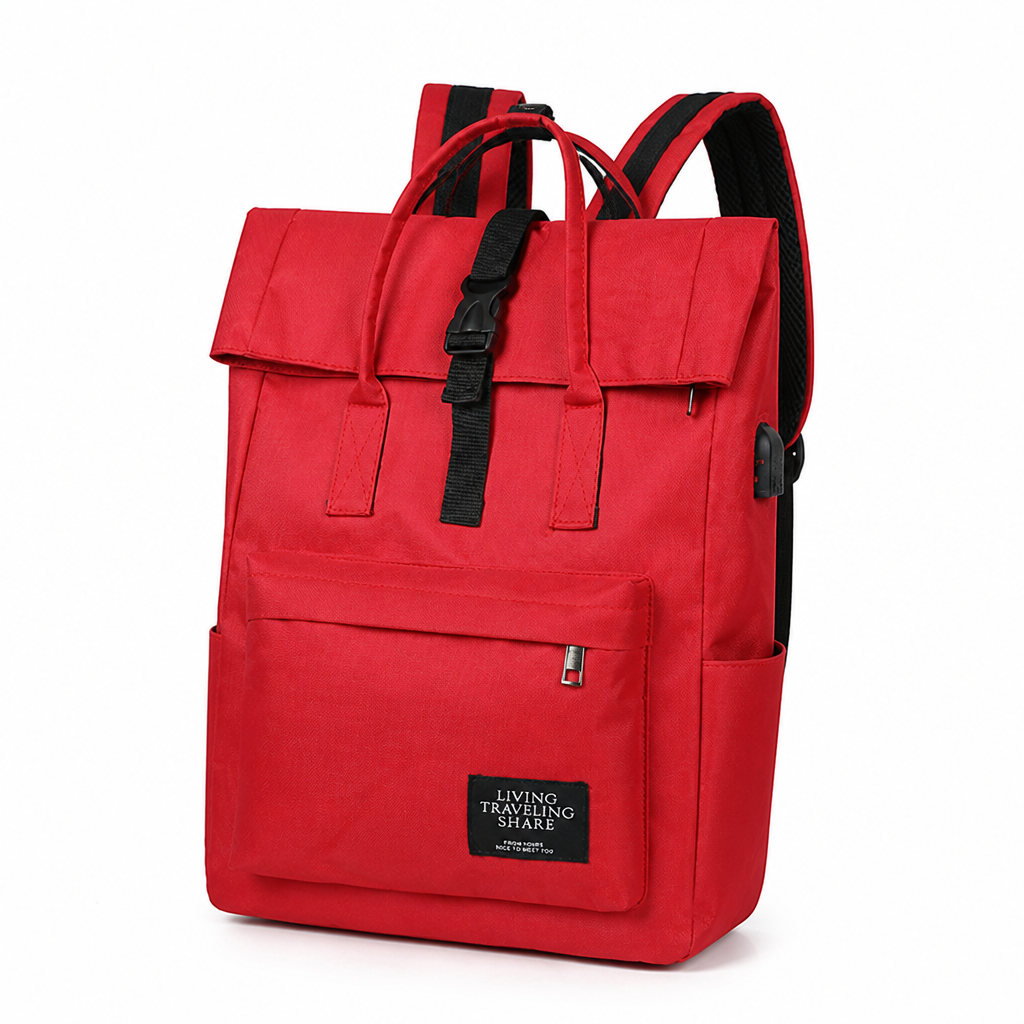 Water-Resistant Padded 15-Inch Laptop Backpack (USB Port)