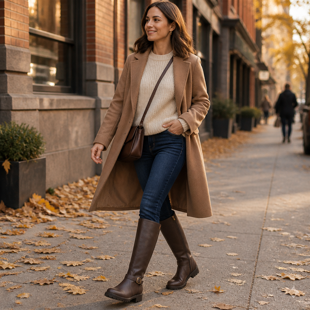 VeroStride™ – Timeless Knee-High Riding Boots with Chunky Heel