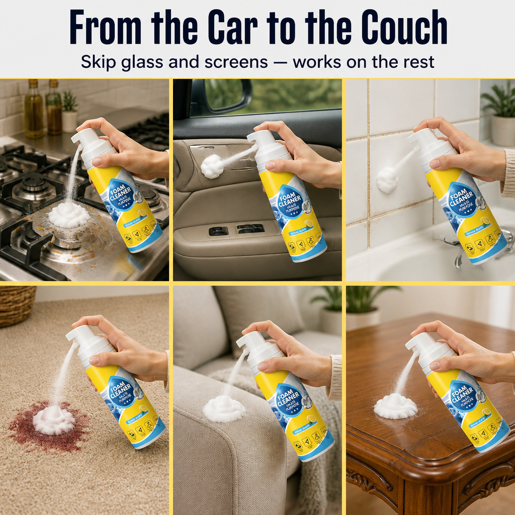 FoamLift™ — Spray, Pause 30 Seconds & Wipe Grease Away from Any Surface