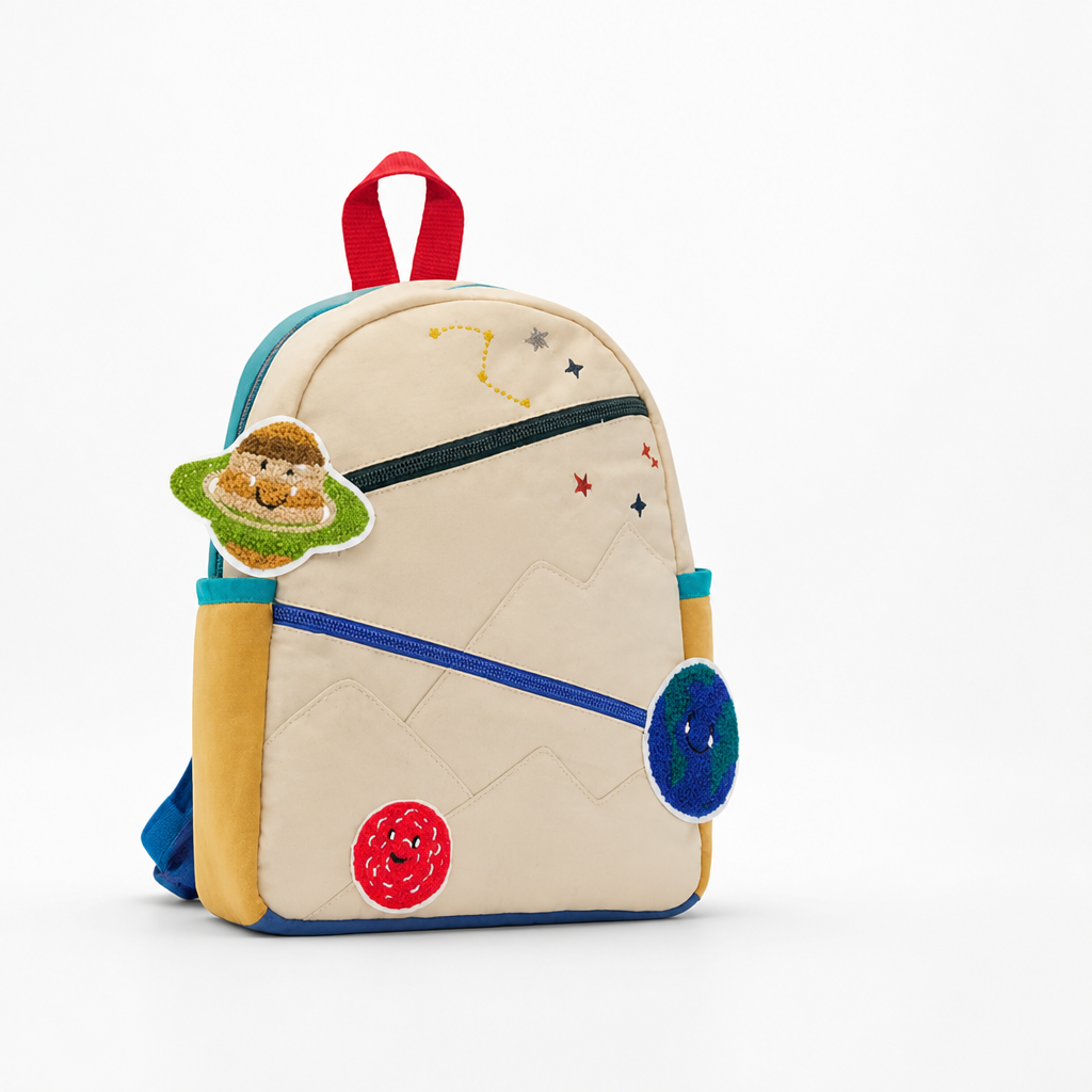Lightweight Nylon Color-Block Kids Backpack