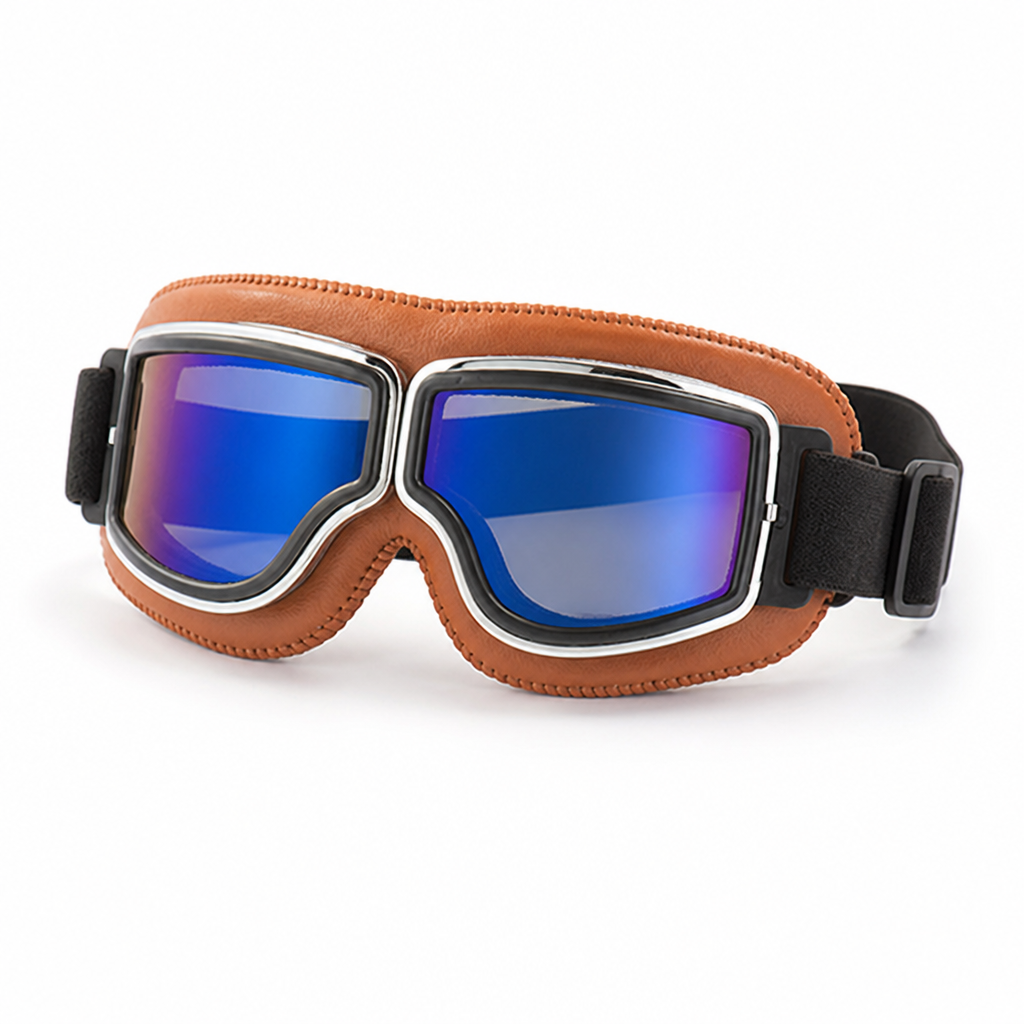 Interchangeable Lenses & Comfort-Padded Motorcycle Goggles