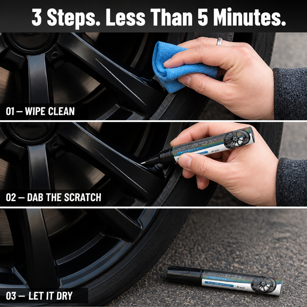 WheelFixer™ — Hide Curb Rash & Revive Factory Gloss-Black Rims in Minutes
