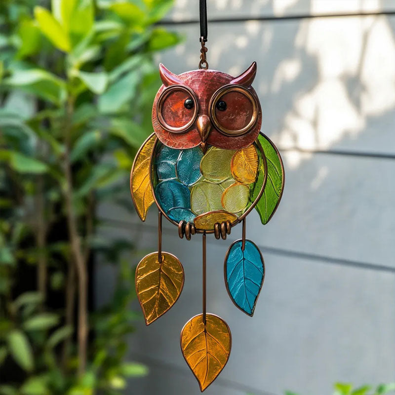 Colorful Leaf Pendant Owl Wall Hanging Decor