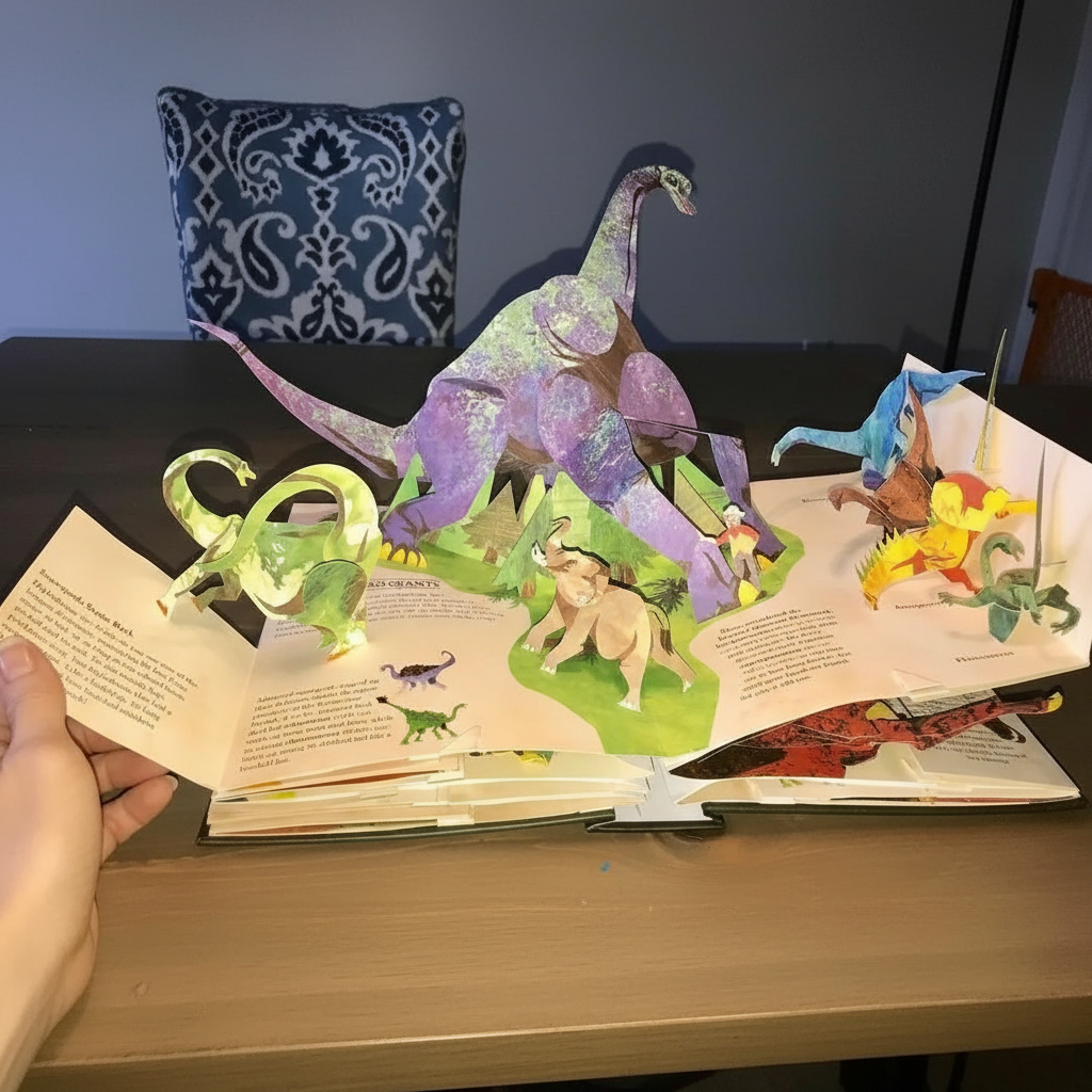 Interactive 3D Pop-Up Jurassic Storybook for Children