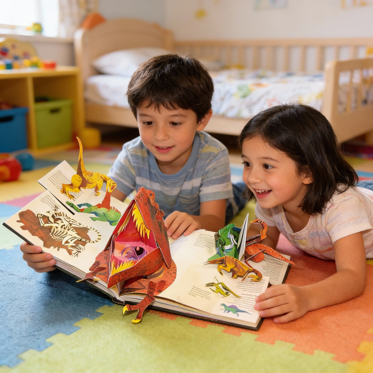 Interactive 3D Pop-Up Jurassic Storybook for Children