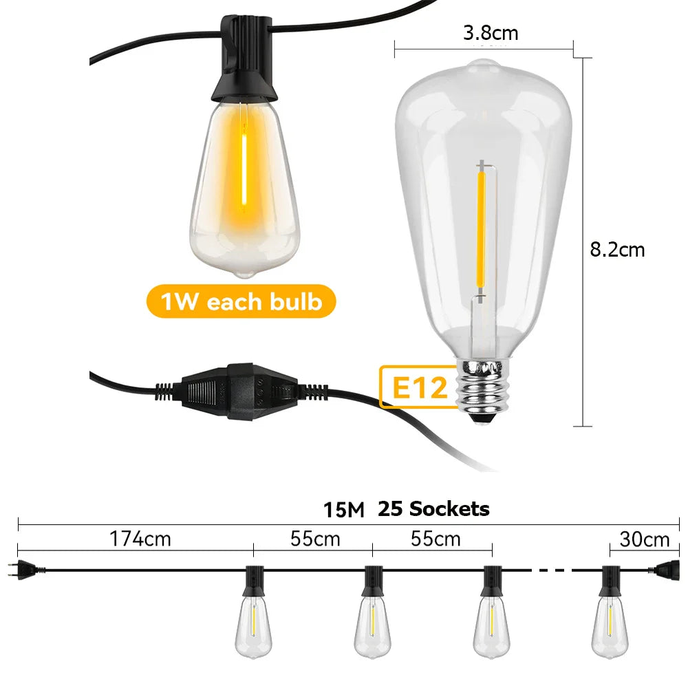 LED String Lights for Garden and Patio – Waterproof Design