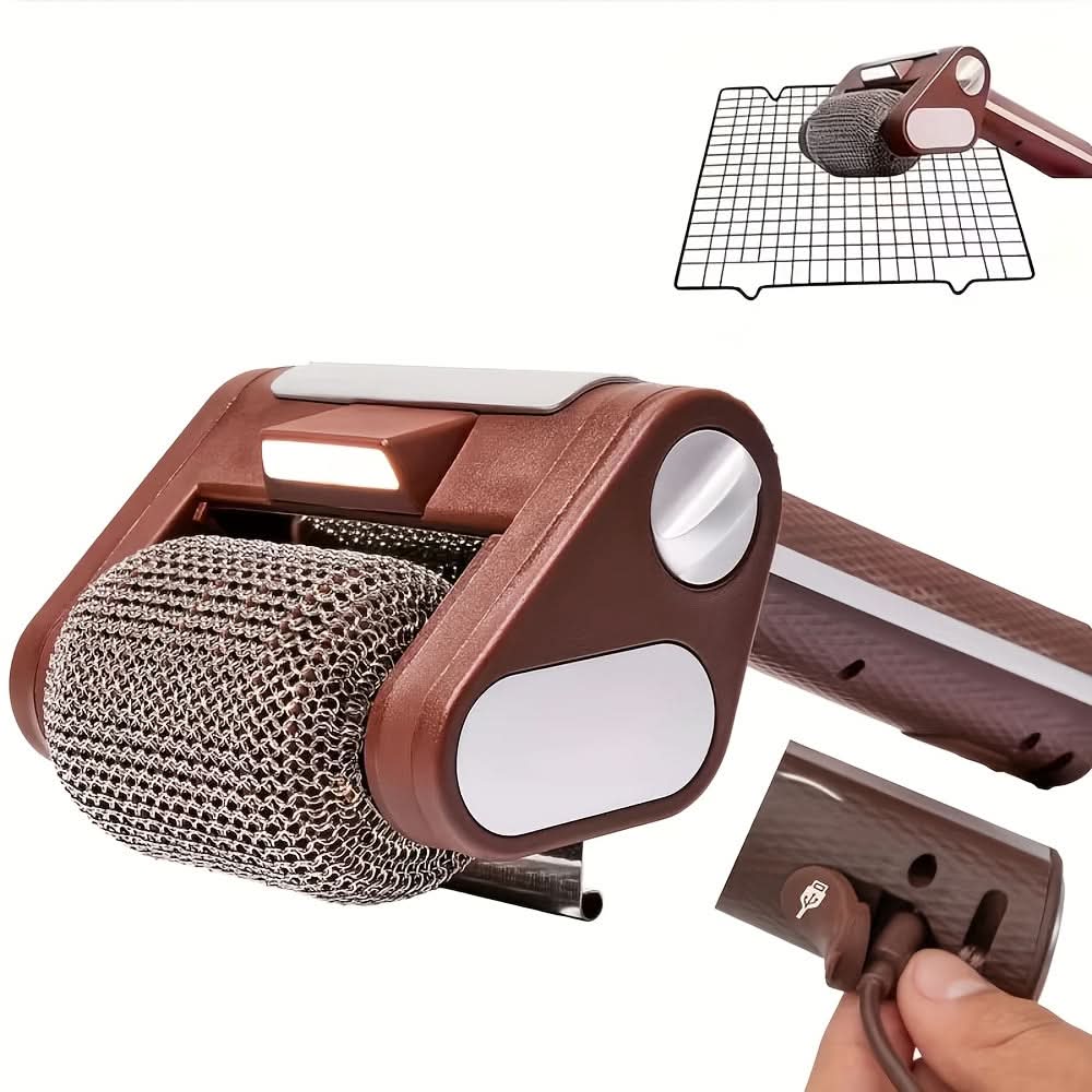 Electric Grill Cleaning Brush with Stainless Steel Roller