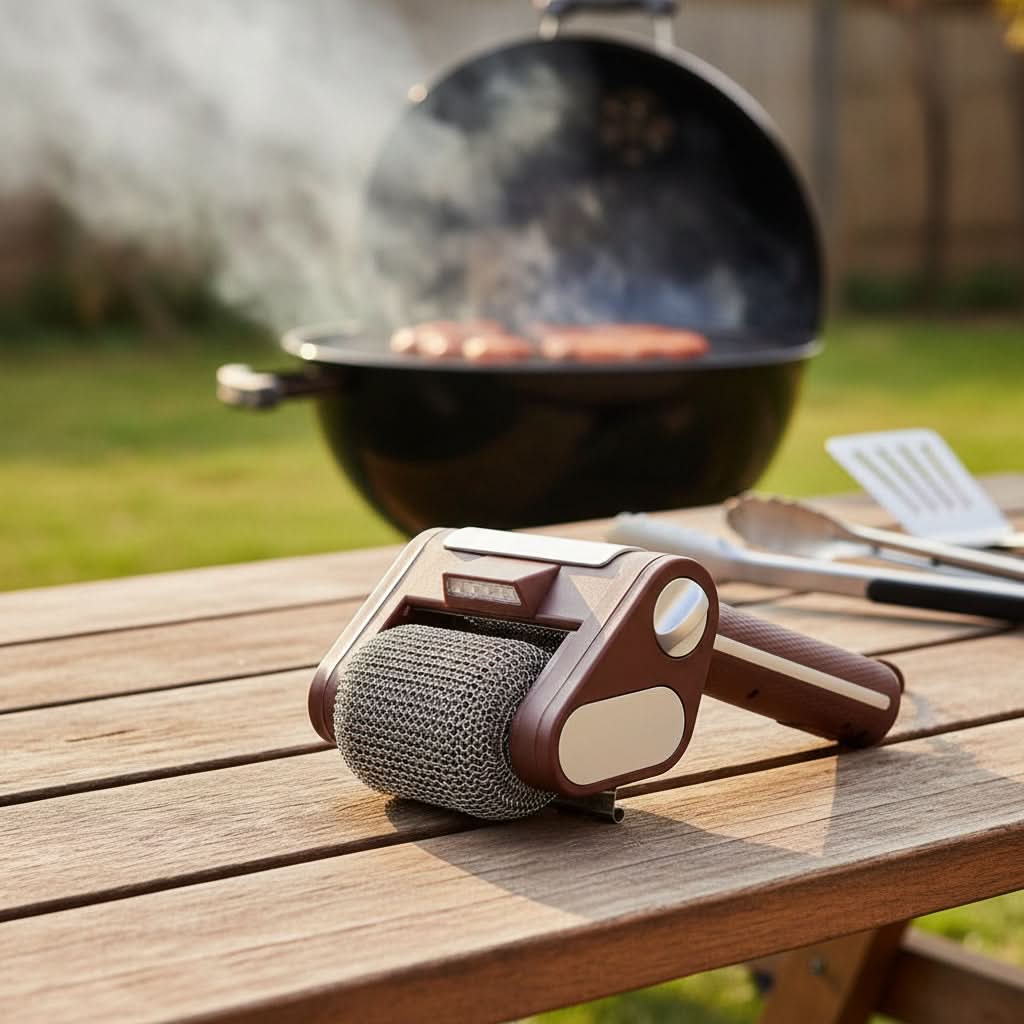 Electric BBQ Cleaning Brush with Stainless Steel Roller
