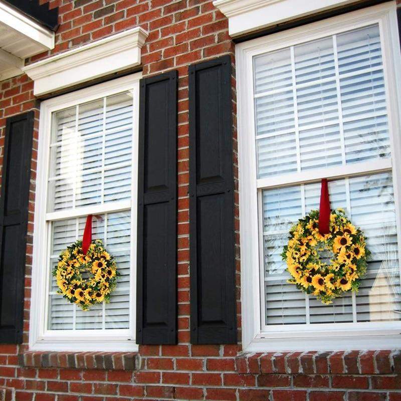 Sunflower Wreath in Gold – Decorative Garland for Door or Wall (16'')