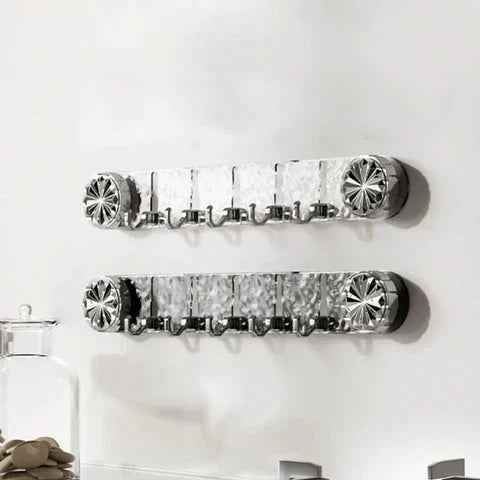 Crystal-Tipped Wall Hook Rack – Drill-Free Installation, Available in 2 Sizes & Colors